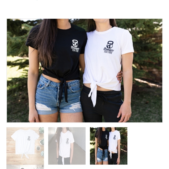 Tops - Barbella Box Stronger Together Front-Tie Crop top